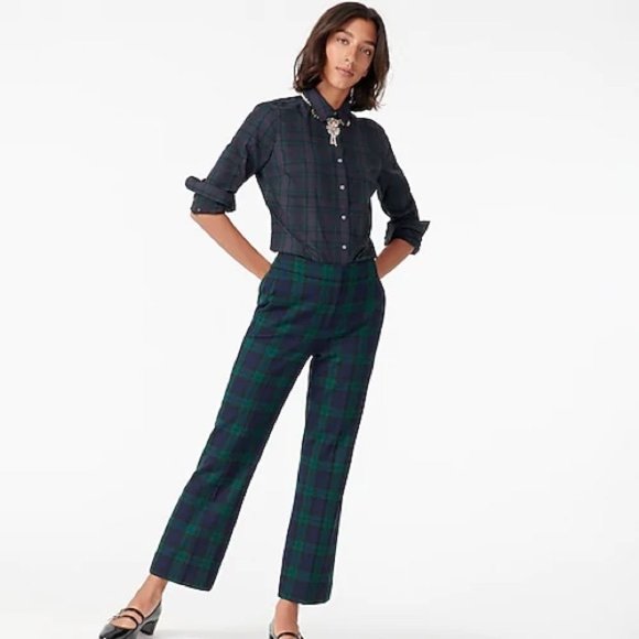 CLUB-COLLAR PERFECT SHIRT IN BLACK WATCH PLAID - Picture 4 of 13